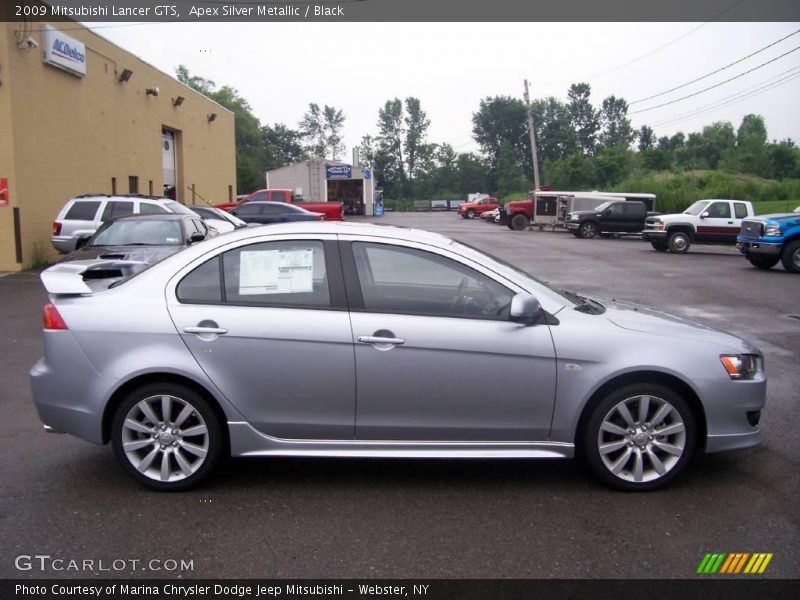 Apex Silver Metallic / Black 2009 Mitsubishi Lancer GTS