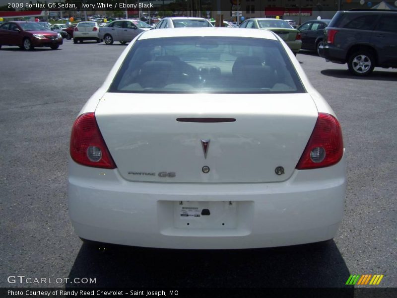 Ivory White / Ebony Black 2008 Pontiac G6 Sedan