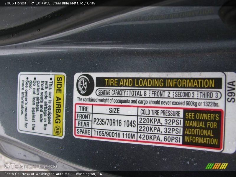 Steel Blue Metallic / Gray 2006 Honda Pilot EX 4WD