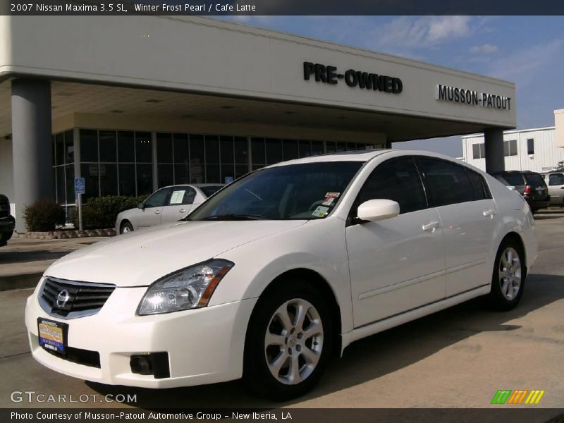 Winter Frost Pearl / Cafe Latte 2007 Nissan Maxima 3.5 SL