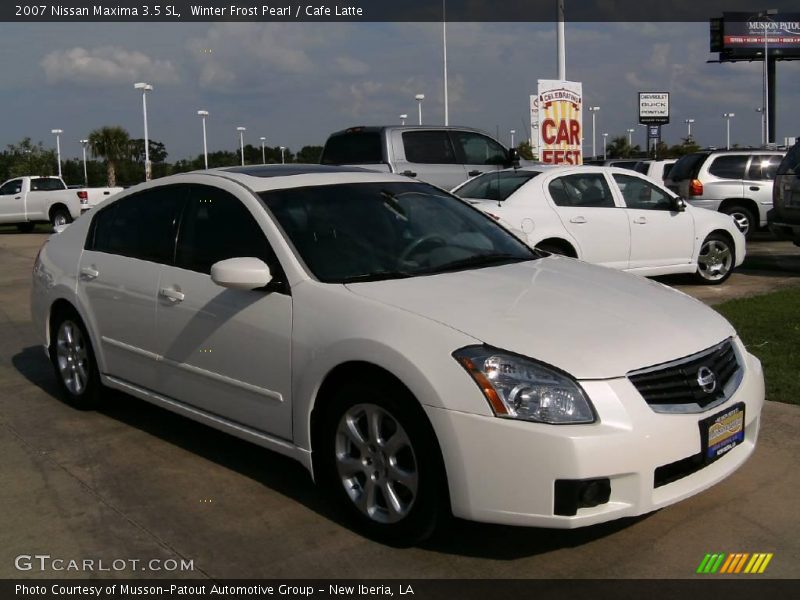 Winter Frost Pearl / Cafe Latte 2007 Nissan Maxima 3.5 SL