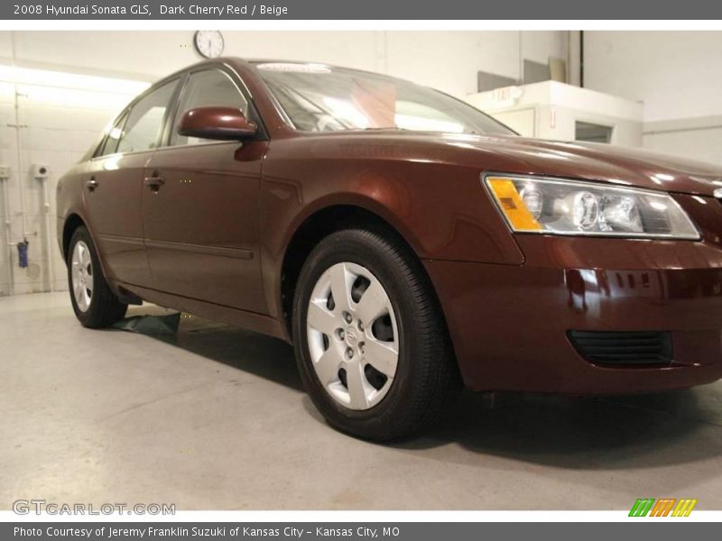 Dark Cherry Red / Beige 2008 Hyundai Sonata GLS