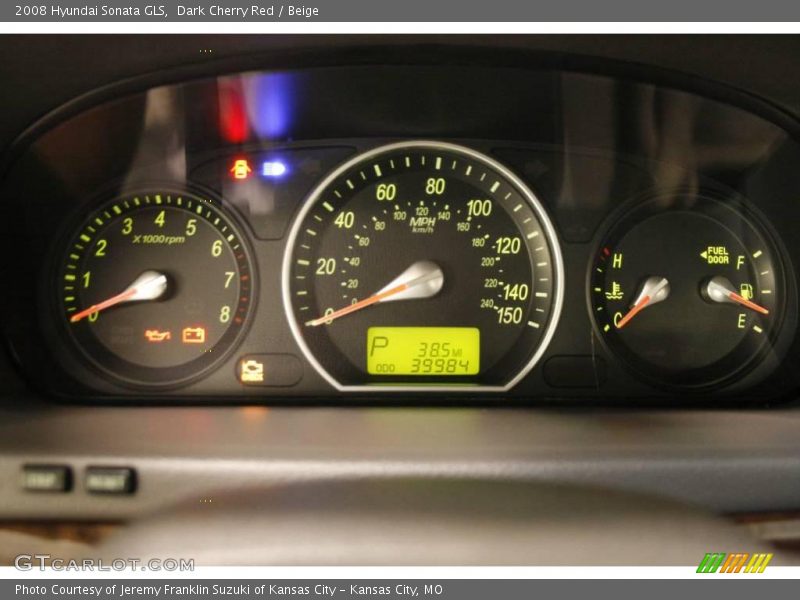 Dark Cherry Red / Beige 2008 Hyundai Sonata GLS