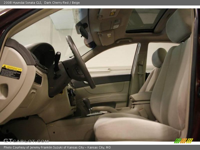 Dark Cherry Red / Beige 2008 Hyundai Sonata GLS