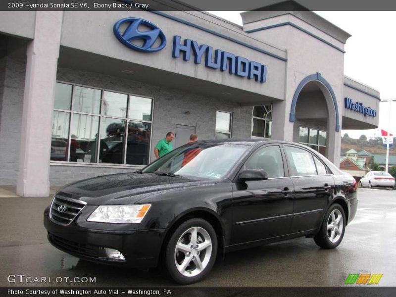Ebony Black / Gray 2009 Hyundai Sonata SE V6