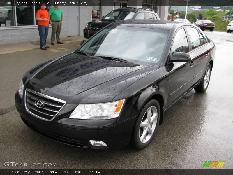Ebony Black / Gray 2009 Hyundai Sonata SE V6