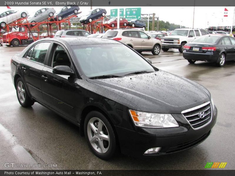 Ebony Black / Gray 2009 Hyundai Sonata SE V6