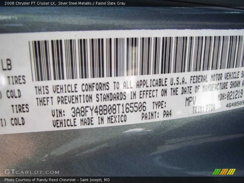 Silver Steel Metallic / Pastel Slate Gray 2008 Chrysler PT Cruiser LX
