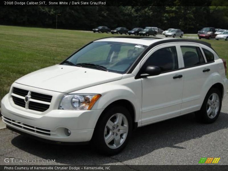 Stone White / Dark Slate Gray/Red 2008 Dodge Caliber SXT