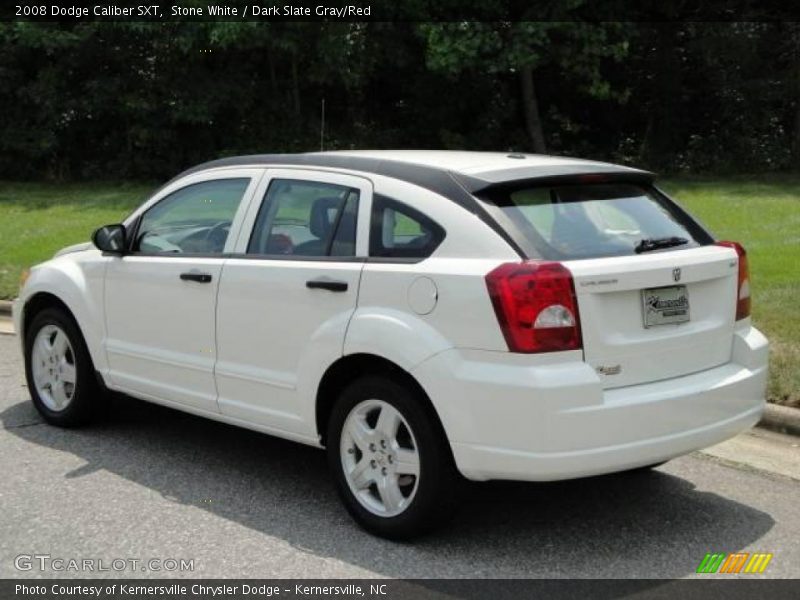 Stone White / Dark Slate Gray/Red 2008 Dodge Caliber SXT