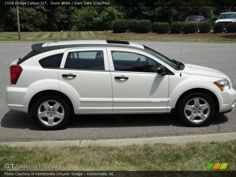 Stone White / Dark Slate Gray/Red 2008 Dodge Caliber SXT