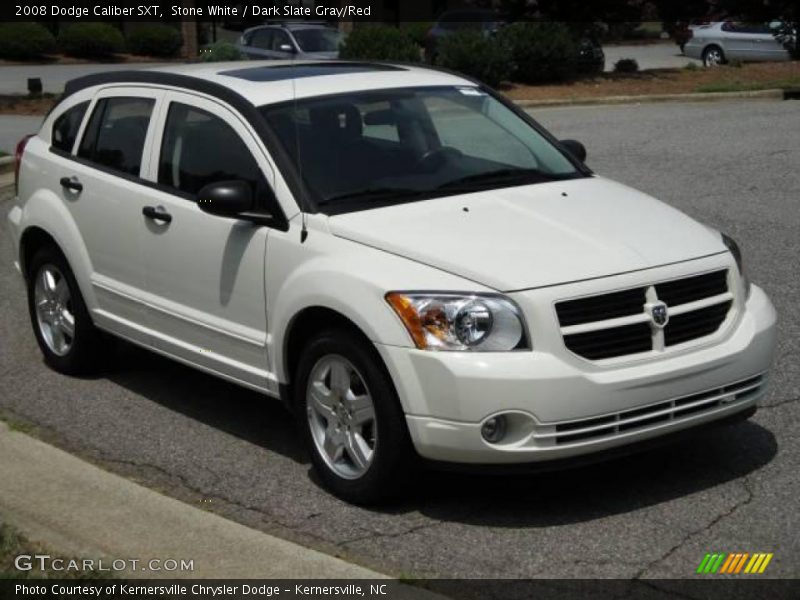 Stone White / Dark Slate Gray/Red 2008 Dodge Caliber SXT
