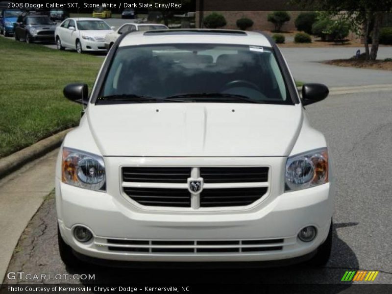 Stone White / Dark Slate Gray/Red 2008 Dodge Caliber SXT
