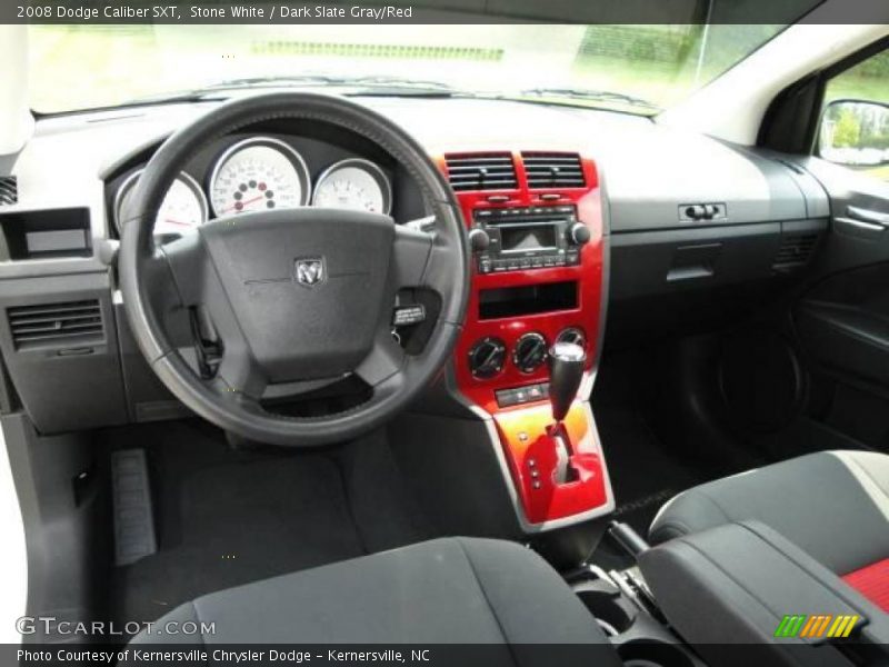 Stone White / Dark Slate Gray/Red 2008 Dodge Caliber SXT