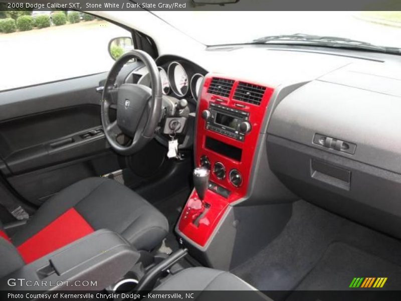 Stone White / Dark Slate Gray/Red 2008 Dodge Caliber SXT