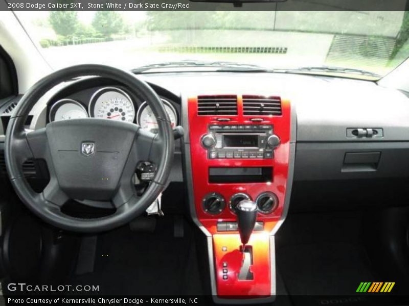 Stone White / Dark Slate Gray/Red 2008 Dodge Caliber SXT