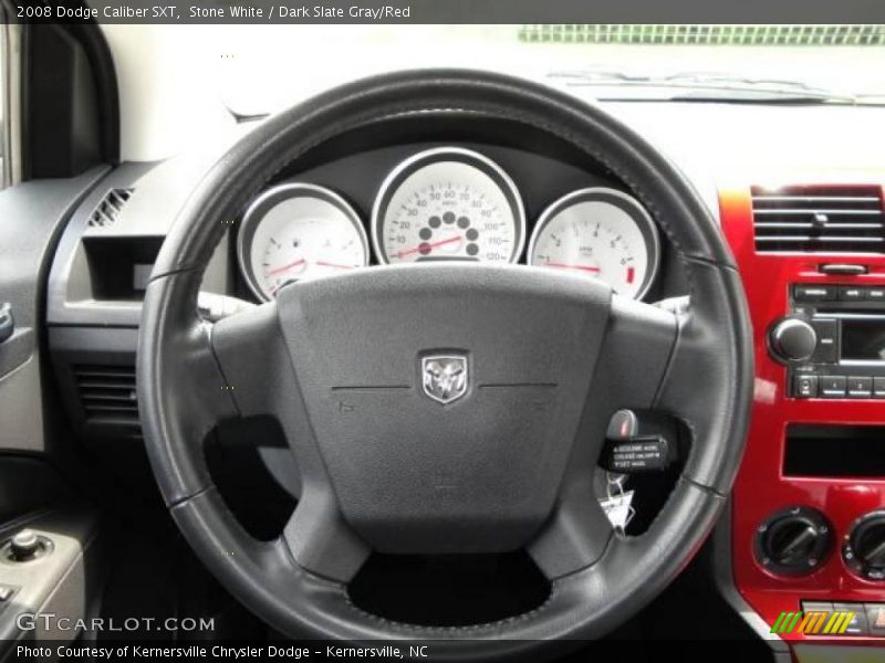 Stone White / Dark Slate Gray/Red 2008 Dodge Caliber SXT