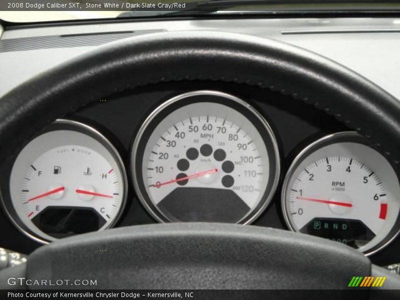 Stone White / Dark Slate Gray/Red 2008 Dodge Caliber SXT