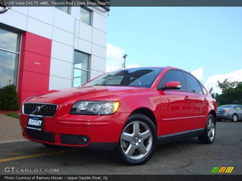 Passion Red / Dark Beige/Quartz 2006 Volvo S40 T5 AWD