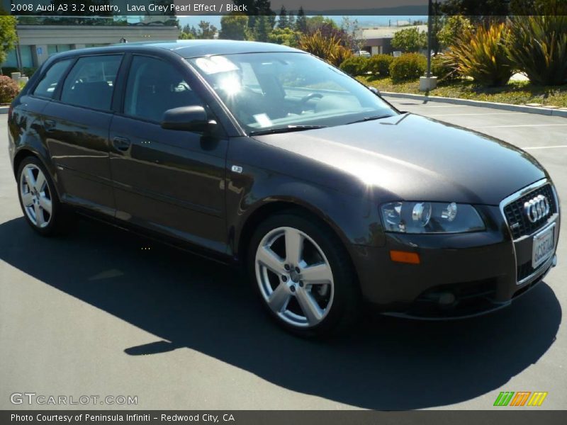 Lava Grey Pearl Effect / Black 2008 Audi A3 3.2 quattro