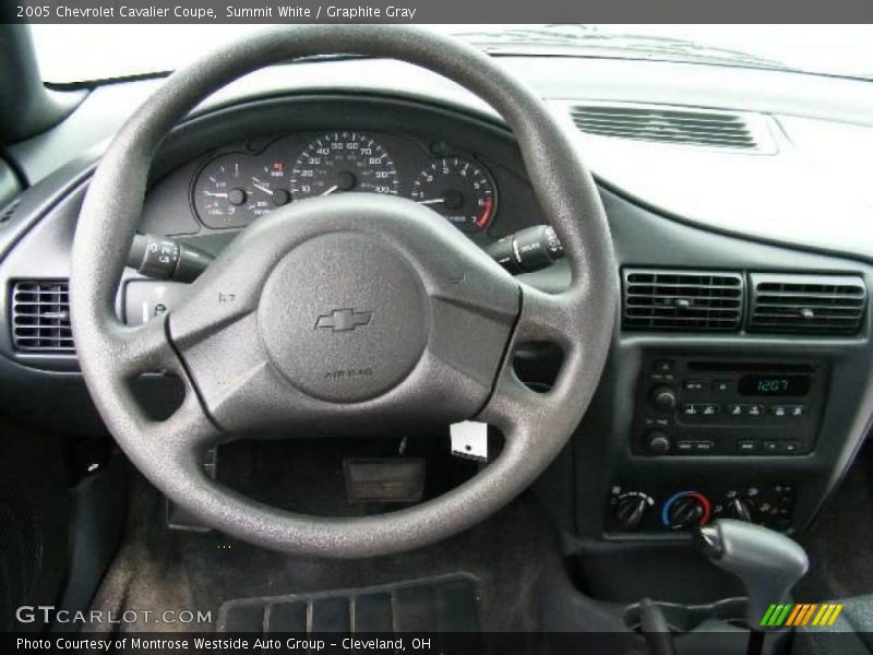 Summit White / Graphite Gray 2005 Chevrolet Cavalier Coupe