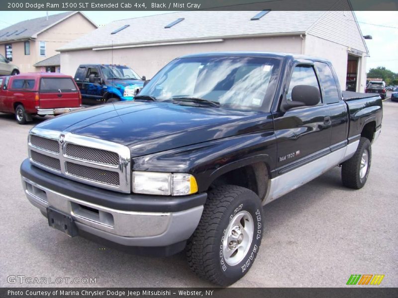 Black / Mist Gray 2000 Dodge Ram 1500 SLT Extended Cab 4x4