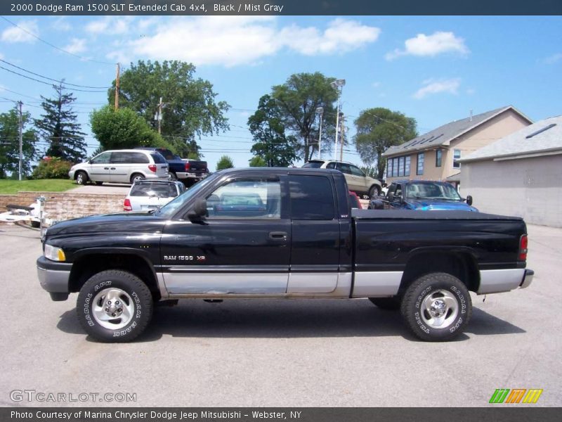 Black / Mist Gray 2000 Dodge Ram 1500 SLT Extended Cab 4x4