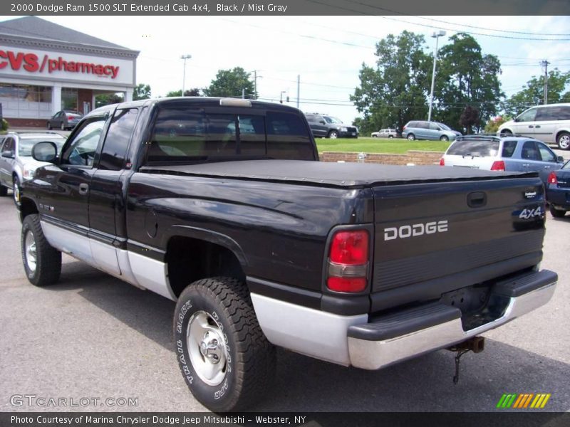 Black / Mist Gray 2000 Dodge Ram 1500 SLT Extended Cab 4x4
