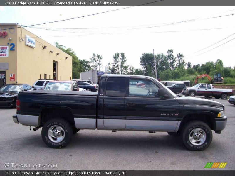 Black / Mist Gray 2000 Dodge Ram 1500 SLT Extended Cab 4x4