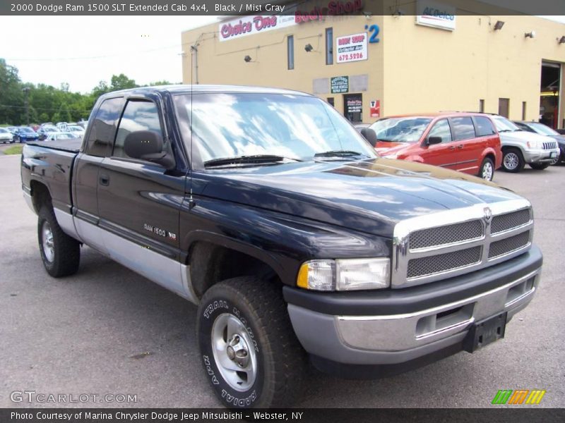 Black / Mist Gray 2000 Dodge Ram 1500 SLT Extended Cab 4x4