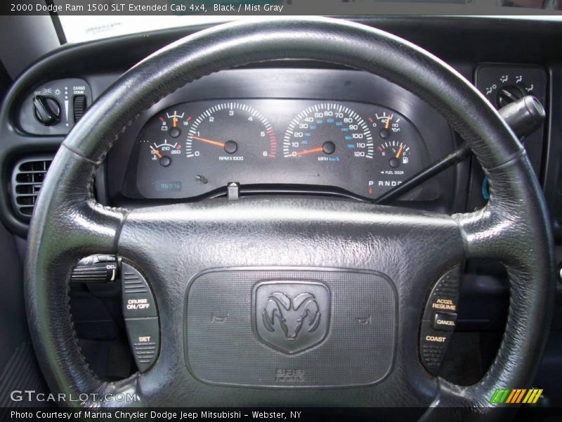 Black / Mist Gray 2000 Dodge Ram 1500 SLT Extended Cab 4x4