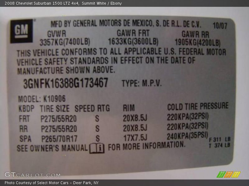 Summit White / Ebony 2008 Chevrolet Suburban 1500 LTZ 4x4