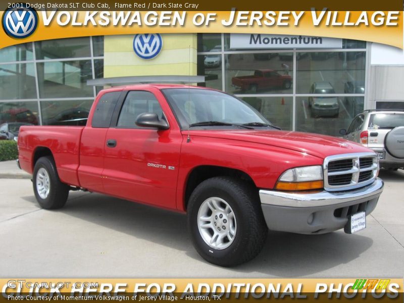 Flame Red / Dark Slate Gray 2001 Dodge Dakota SLT Club Cab