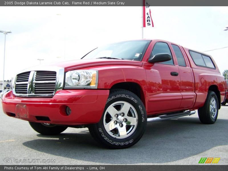 Flame Red / Medium Slate Gray 2005 Dodge Dakota Laramie Club Cab
