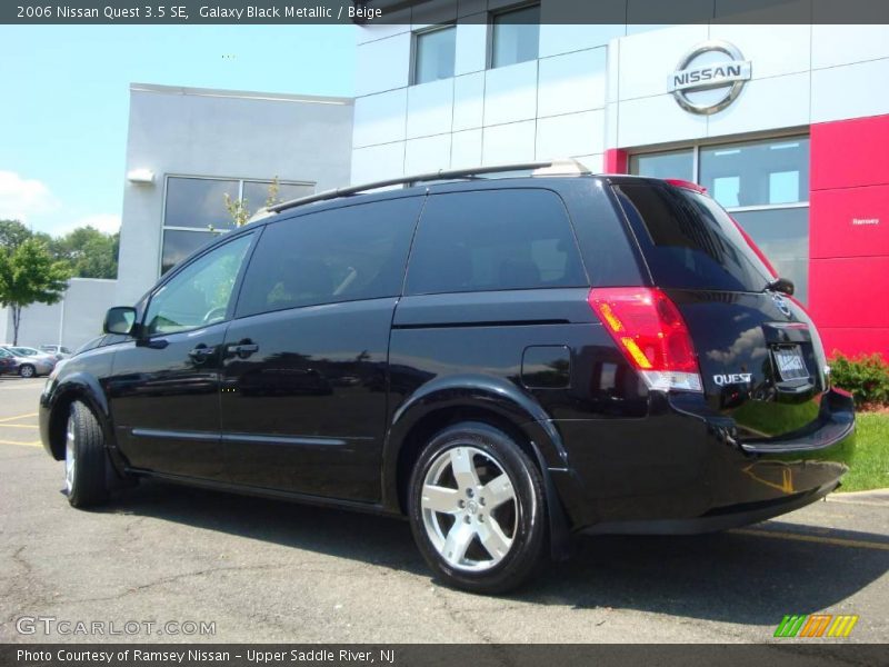 Galaxy Black Metallic / Beige 2006 Nissan Quest 3.5 SE