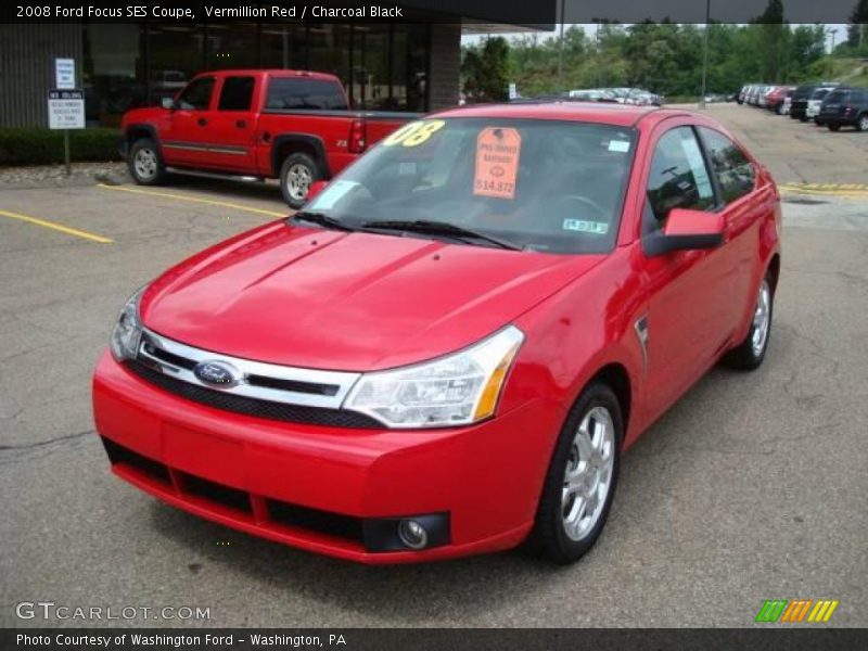 Vermillion Red / Charcoal Black 2008 Ford Focus SES Coupe