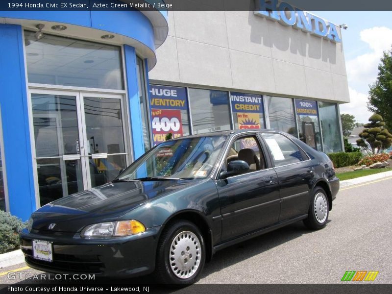Aztec Green Metallic / Beige 1994 Honda Civic EX Sedan
