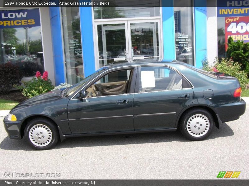 Aztec Green Metallic / Beige 1994 Honda Civic EX Sedan