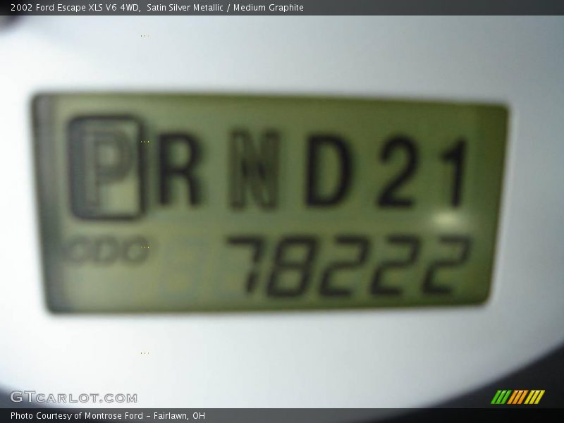 Satin Silver Metallic / Medium Graphite 2002 Ford Escape XLS V6 4WD