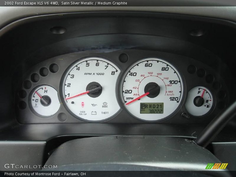 Satin Silver Metallic / Medium Graphite 2002 Ford Escape XLS V6 4WD