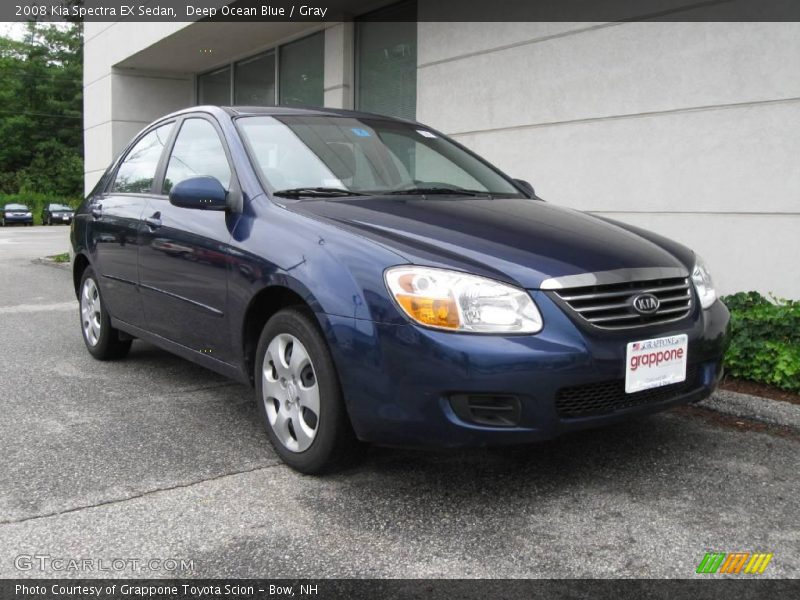 Deep Ocean Blue / Gray 2008 Kia Spectra EX Sedan