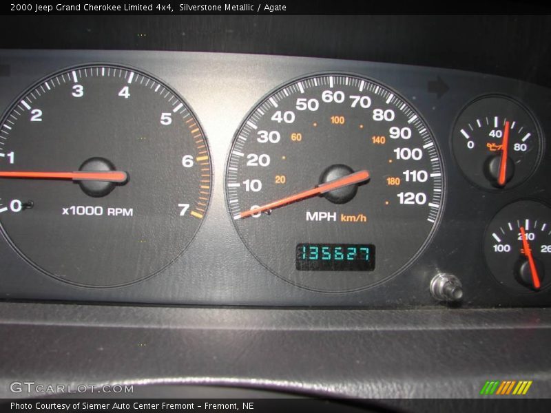 Silverstone Metallic / Agate 2000 Jeep Grand Cherokee Limited 4x4