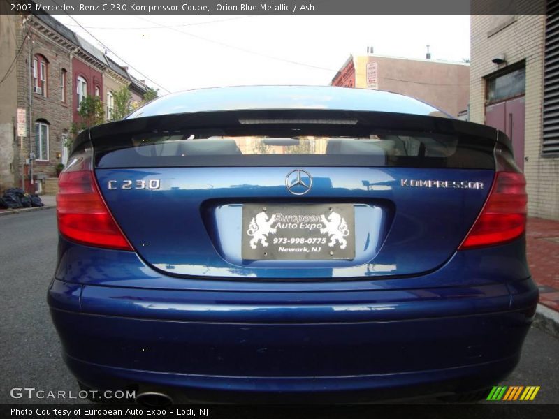 Orion Blue Metallic / Ash 2003 Mercedes-Benz C 230 Kompressor Coupe