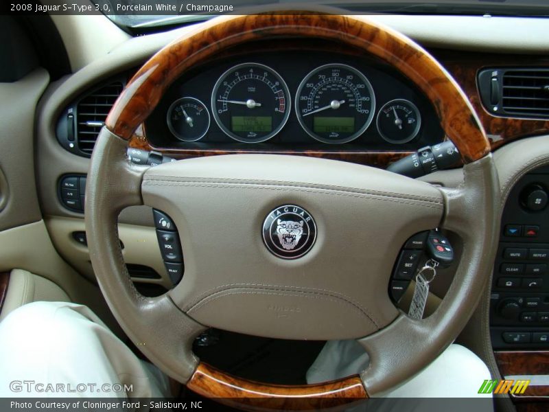Porcelain White / Champagne 2008 Jaguar S-Type 3.0