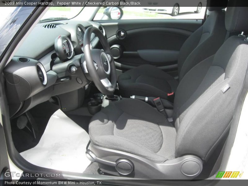 Pepper White / Checkered Carbon Black/Black 2009 Mini Cooper Hardtop