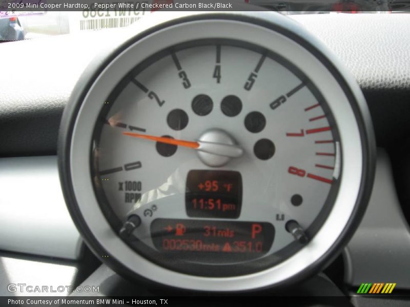 Pepper White / Checkered Carbon Black/Black 2009 Mini Cooper Hardtop