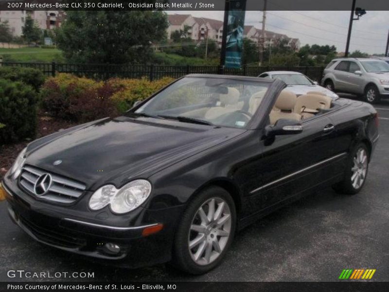 Obsidian Black Metallic / Stone 2007 Mercedes-Benz CLK 350 Cabriolet