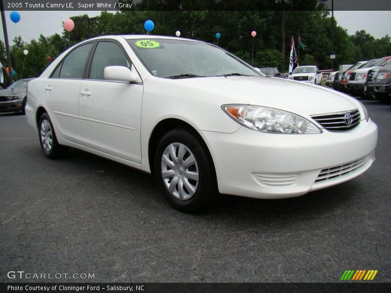 Super White / Gray 2005 Toyota Camry LE