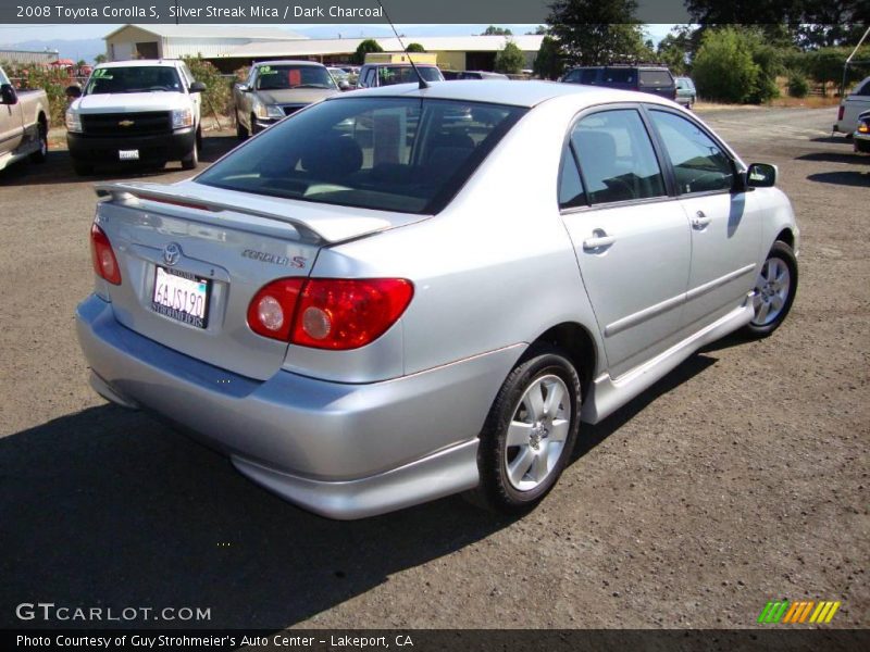 Silver Streak Mica / Dark Charcoal 2008 Toyota Corolla S