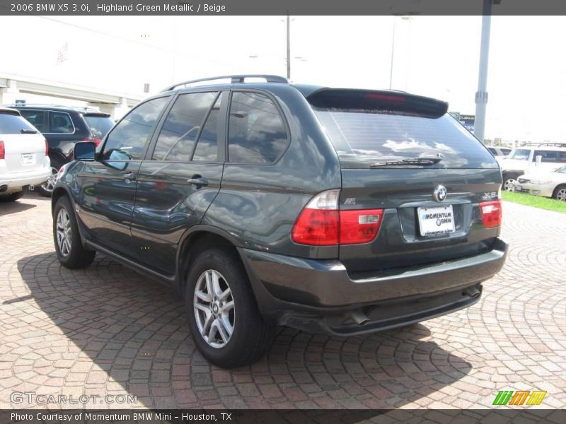 Highland Green Metallic / Beige 2006 BMW X5 3.0i